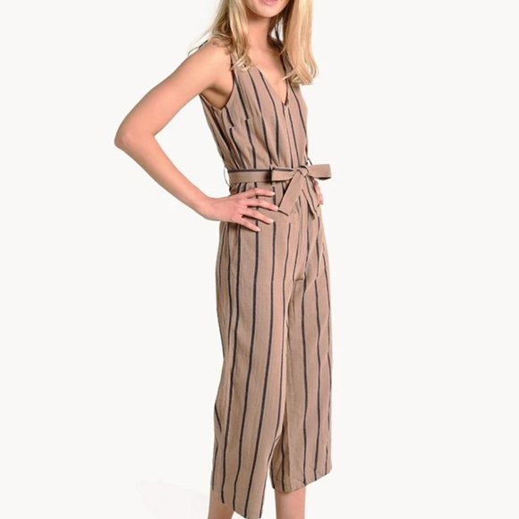 Mod Ref The Matilda Navy/Tan Jumpsuit - Picture 2 of 9